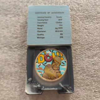 Moneda Plata Homer Simpson 2019