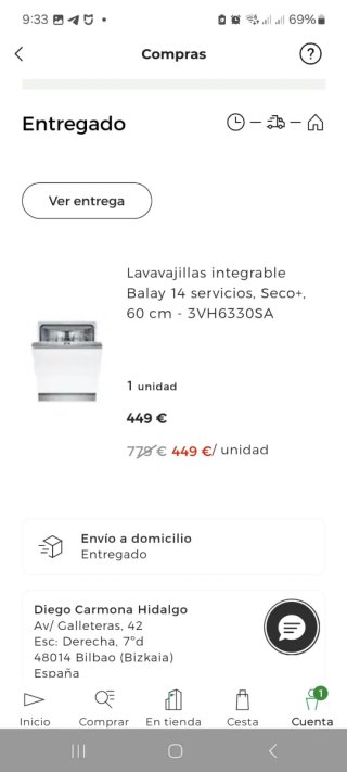 Lavavajillas Balay integrable 14 servicios