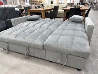 Sofá cama gris de tela Oferta!