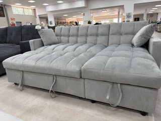 Sofá cama gris de tela Oferta!