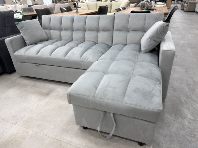 Sofá cama gris de tela Oferta!