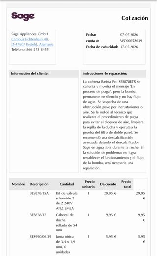 Cafetera Sage Barista Pro con garantía