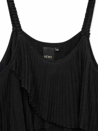 Vestido ICHI negro plisado talla L