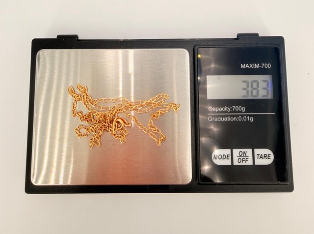 Cadena Bilbao de oro de 18k, 3.83 g, 53 cm.