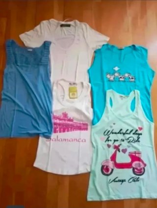 Lote 5 Camisetas Tirantes Mujer