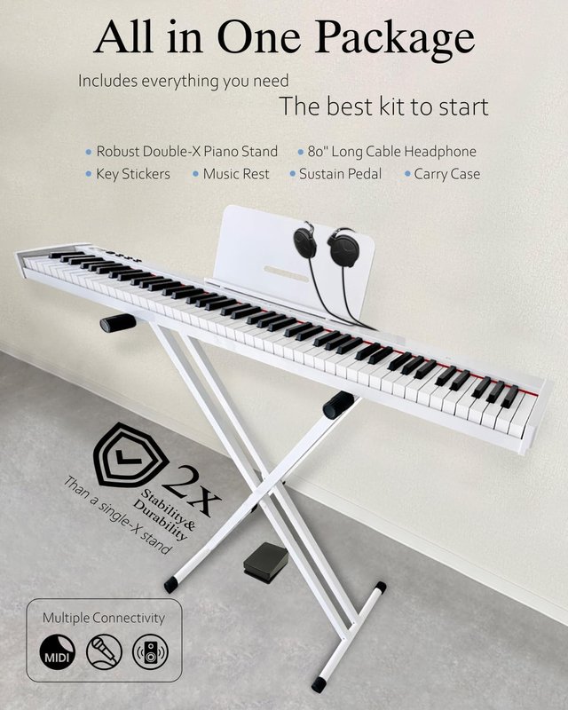 Longeye Piano Eléctrico 88 Teclas–Teclado Piano