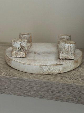 Pie de madera natural artesanal