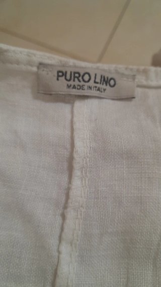 Blusa 100% Lino Bianca e Verde