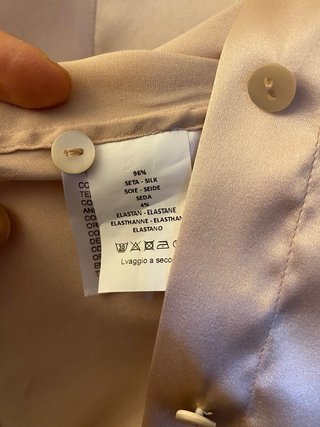 Camicia xacus raso di  Seta Beige/Oro Taglia 42