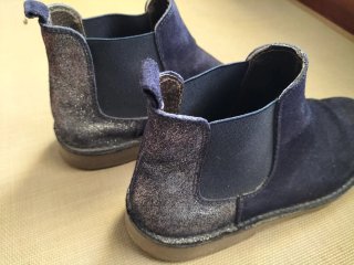 Botines de piel azul