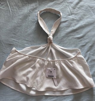 Top halter Bershka blanco Talla M