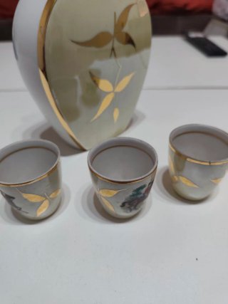 Bottiglia per liquori COÑAC con 3 calici abbinati