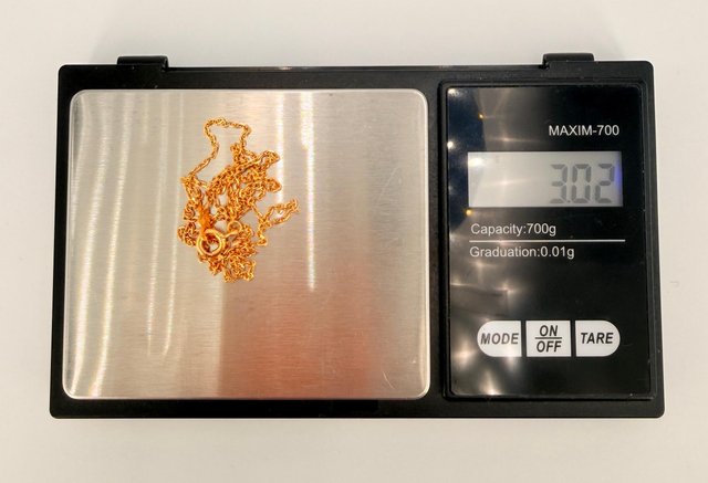Cadena Forzada de oro de 18k, 3.02 g, 46 cm.