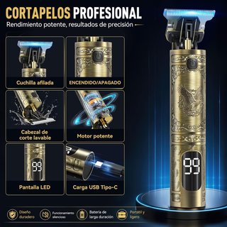Máquina Cortapelo Hombre Profesional Oro