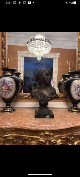 Busto Bronce Art Nouveau Cendrillon
