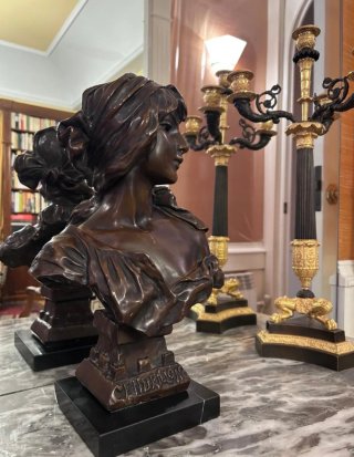 Busto Bronce Art Nouveau Cendrillon