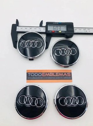 Centro de rueda AUDI negras 60mm