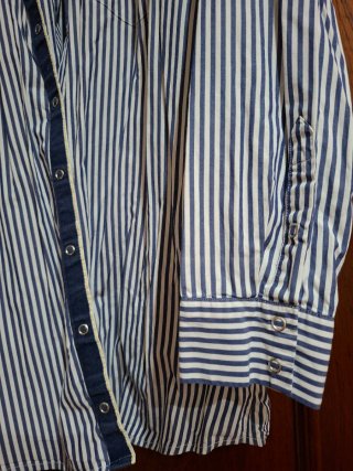 Camisa Zara Rayas Azul y Blanco