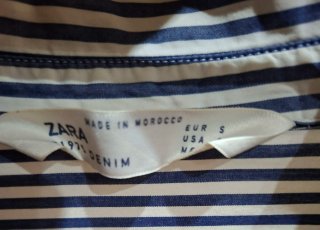 Camisa Zara Rayas Azul y Blanco