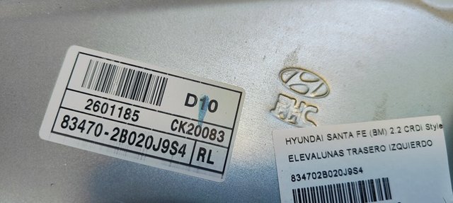 ELEVALUNAS TRASERO IZQUIERDO HYUNDAI SANTA FE (BM