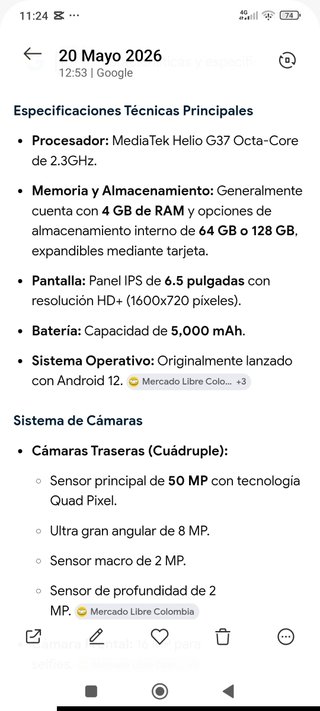 Telefono Motorola G22 bianco
