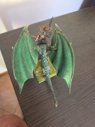 Warhammer OOP Orco Capoguerra su Viverna (Metallo)