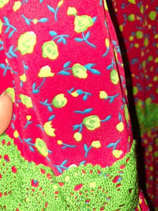 Vestido Flamenca Rosa con Verde