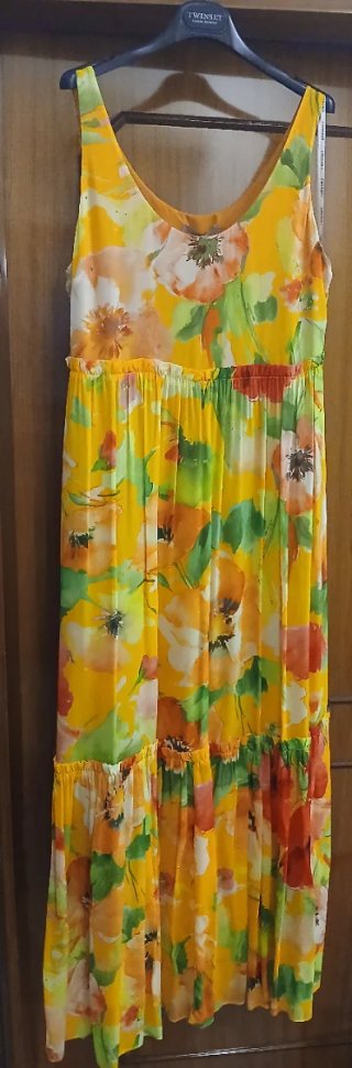 Abito lungo Twinset floreale giallo