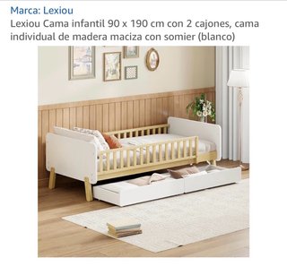 Cama infantil Lexiou 90x190 cm con cajones