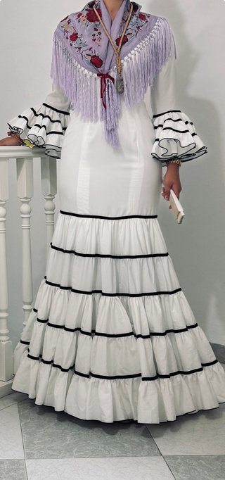 Traje Flamenca Blanco Canastero