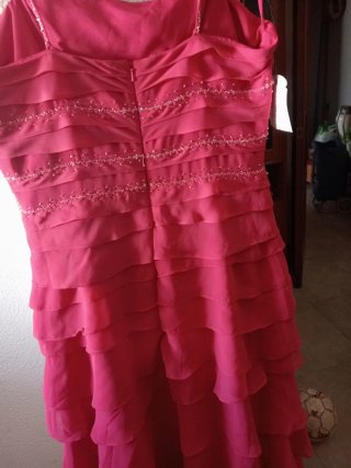 Vestido fiesta rosa talla 42 nuevo