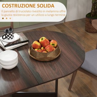 Tavolo consolle ovale con 2 ali