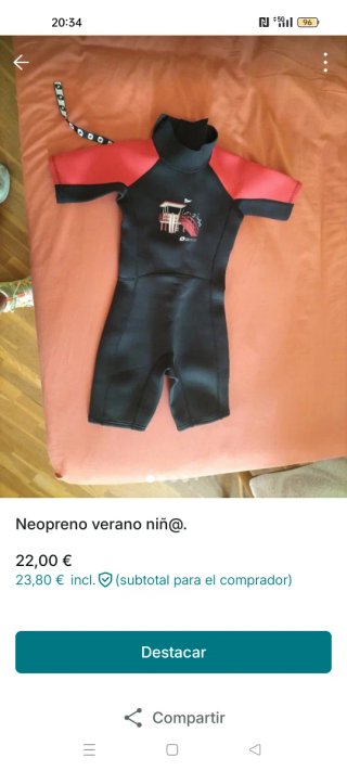 Traje Neopreno Verano Niñ@