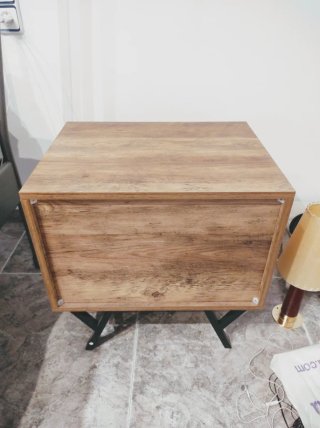 2 x Mesitas de noche moderna madera y metal