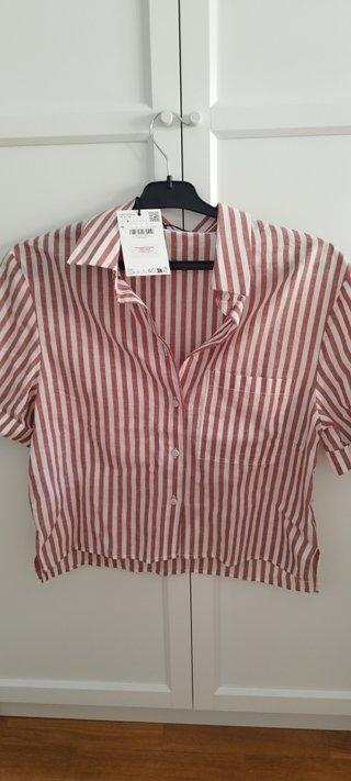 Camisa Mango Rayas Marrón Talla S