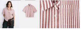Camisa Mango Rayas Marrón Talla S