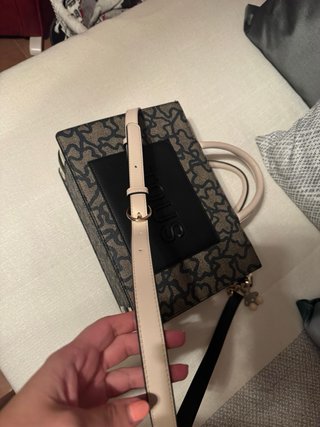 Bolso Tous Gris y Marrón Como Nuevo