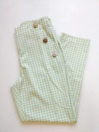 Pantalón cuadros vichy Zara verde