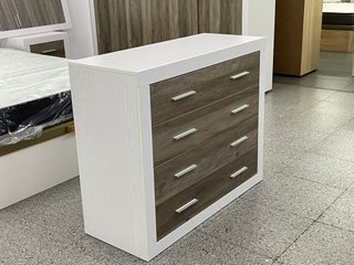 Conjunto dormitorio blanco y pino + Envio Gratis