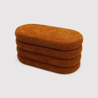 Olinia - Pouf lungo contenitore arancione scuro · Tessuto