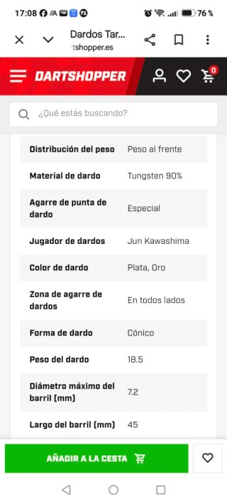 Dardos Target Japan 90% Tungsteno