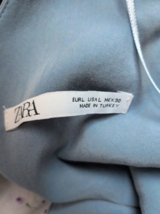 Vestido Zara Hombros Descubiertos Azul