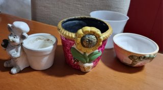 Set 3 vasetti decorativi in ceramica