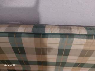 Sofá Cama Tela Beige y Verde
