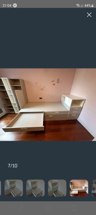 Dormitorio juvenil con cama nido, y cajones