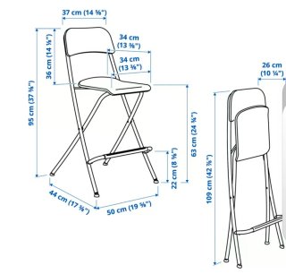 Silla plegable alta blanca