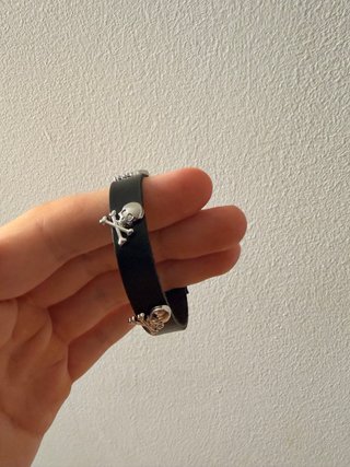 Pulsera Scalpers Calaveras Plata Negra