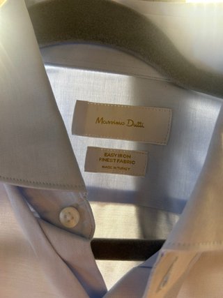 Camisa Massimo Dutti azul doble puño talla 39