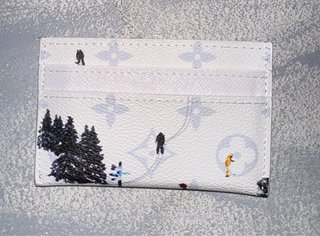 Tarjetero Louis Vuitton Blanco Estampado Invierno