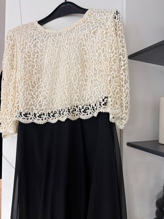 Vestido de fiesta largo encaje y gasa